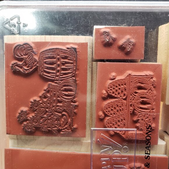 Stampin’ Up! Times and Seasons 1999 Set of 6 + Bonus Wood-Mounted Rubber Stamp - Picture 4 of 6